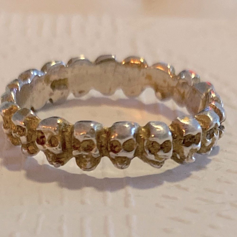 Antique skull eternity band Silver - Picture 3 of 7
